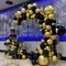Black and Gold Balloons Arch Garland Kit, 122pcs Gold and Black Confetti Balloons with 16ft Tape Strip & Dot Glue for Graduation Birthday New Year Party Decorations